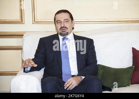 TONY HAGE/TONY HAGE/MAXPPP - PARIS FRANCE 24/06/2014 ; TONY HAGE/MAXPPP PARIS.2014.ARCHIVES. L’ancien Premier Ministre libanais Saad Hariri. PARIS.2014.ARCHIVE. Der Ehemalige Libanesische Premierminister Saad Hariri . Stockfoto