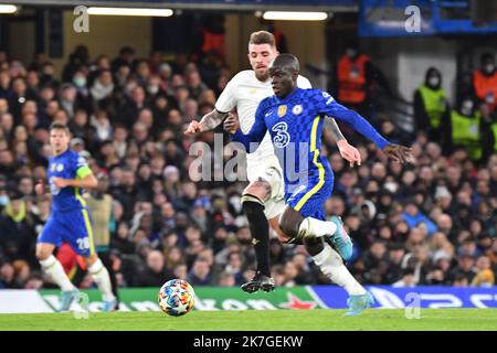 ©PHOTOPQR/VOIX DU Nord/StÃ©phane Mortagne ; 22/02/2022 ; Londres, le 22/02/2022, Ligue des Champions CHELSEA LILLE FOTO STEPHANE MORTAGNE LA VOIX DU Nord UEFA Champions League Runde von sechzehn Bein ein Spiel zwischen Chelsea FC und Lille OSC bei Stamford Bridge am Februar 22, 2022 in London, Stockfoto