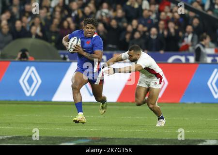 ©Sebastien Muylaert/MAXPPP - Paris 19/03/2022 Jonathan Danty aus Frankreich beim Guinness Six Nations-Spiel zwischen Frankreich und Irland im Stade de France in Paris, Frankreich. 19.03.2022 Stockfoto