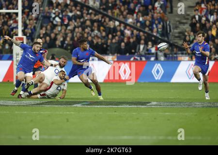 ©Sebastien Muylaert/MAXPPP - Paris 19/03/2022 Jonathan Danty aus Frankreich beim Guinness Six Nations-Spiel zwischen Frankreich und Irland im Stade de France in Paris, Frankreich. 19.03.2022 Stockfoto