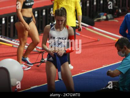 ©Laurent Lairys/MAXPPP - Margot CHEVRIER of France Finale Pole Vault Women während der Leichtathletik-Hallenweltmeisterschaften 2022 am B19 2022. März in der stark Arena in Belgrad, Serbien - Foto Laurent Lairys / Stockfoto