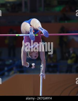 ©Laurent Lairys/MAXPPP - Sandi MORRIS von den USA Finale Pole Vault Women während der Leichtathletik-Hallenweltmeisterschaften 2022 am B19 2022. März in der stark Arena in Belgrad, Serbien - Foto Laurent Lairys / Stockfoto