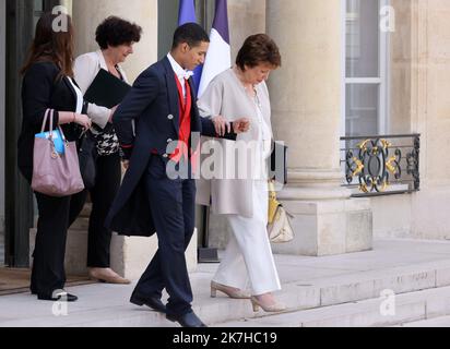 ©PHOTOPQR/LE PARISIEN/Delphine Goldsztejn ; Paris ; 04/05/2022 ; Le Conseil des ministres du 4 Mai 2022 Roselyne Bachelot Ministre de la Culture Le 04/05/2022 Foto : Delphine Goldsztejn - Paris, Frankreich, Mai 4. 2022. Wöchentliche Kabinettssitzung Stockfoto