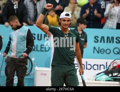 ©Laurent Lairys/MAXPPP - Lorenzo Musetti aus Italien während des Mutua Madrid Open 2022 Tennisturniers am 4. Mai 2022 im Caja Magica Stadion in Madrid, Spanien - Foto Laurent Lairys / Stockfoto