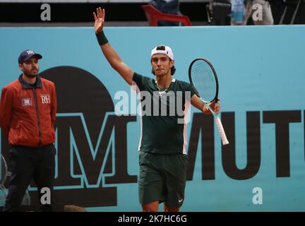 ©Laurent Lairys/MAXPPP - Lorenzo Musetti aus Italien während des Mutua Madrid Open 2022 Tennisturniers am 4. Mai 2022 im Caja Magica Stadion in Madrid, Spanien - Foto Laurent Lairys / Stockfoto