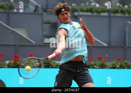 ©Laurent Lairys/MAXPPP - Alexander Zverev aus Deutschland während des Mutua Madrid Open 2022 Tennisturniers am 4. Mai 2022 im Caja Magica Stadion in Madrid, Spanien - Foto Laurent Lairys / Stockfoto