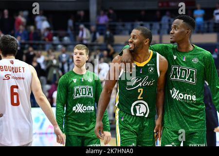 ©PHOTOPQR/JOURNAL SAONE et LOIRE/Ketty BEYONDAS ; Chalon-sur-Saône ; 23/05/2022 ; ELAN CHALON VS BLOIS. PLAYOFFS. Korbball. Tiren Johnson. Stockfoto