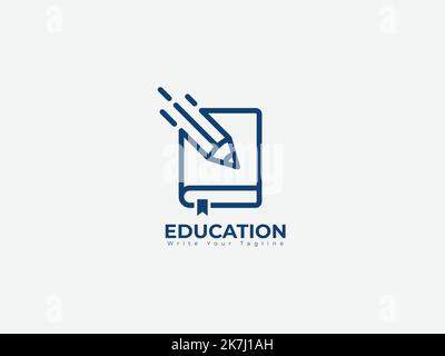 Minimal Education Logo Design für Schule, Akademie, Universität Stock Vektor