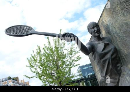 Thierry Larret/Maxppp. Tennis. Roland Garros 2022. International de France de Tennis. Stade Roland Garros, Paris (75). Mai 31 2022. Statue de Suzanne Lenglen Stockfoto