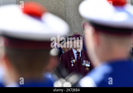 ©PHOTOPQR/OUEST FRANCE/Stéphane Geufroi ; Bernières sur mer ; 06/06/2022 ; Cérémonie internationale du 78E anniversaire du Débarquement à Bernières sur mer dans le calvados en présence du Ministre des armées SébastienLecornu . 78E Jahre Débarquement en Normandie juni 6. 2022 78. Jahre Landung der Normandie in Bernieres sur Mer mit dem französischen Verteidigungsminister SebastienLecornu Stockfoto