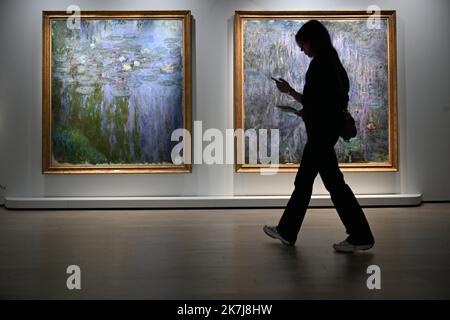 â©PHOTOPQR/LE COURRIER DE L'OUEST/Josselin Clair ; ; 08/06/2022 ; Fontevraud l'Abbaye, 8/06/2022, Präsentation der Ausstellung Metamorphosen dans l'Art de Claude Monet avec plus de trente peintures du peintre, dans le musee d'Art moderne de l'Abbaye de Fontevraud dans le Maine-et-Loire. - Monet-Ausstellung in Fontevraud l'Abbaye Frankreich, 8. Juni 2022 Stockfoto