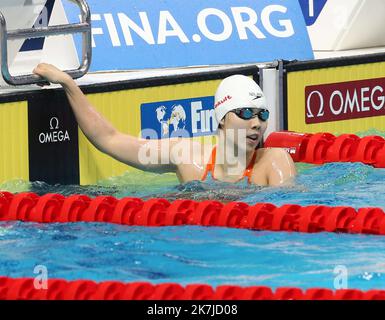 ©Laurent Lairys/MAXPPP - Junxuan Yang of Chine Finale 200 M Freestyle Women während der FINA World Championships Budapest 2022 19., Schwimmveranstaltung am 21. Juni 2022 in Budapest, Ungarn - Foto Laurent Lairys / MAXPPP Stockfoto