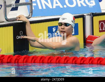 ©Laurent Lairys/MAXPPP - Junxuan Yang of Chine Finale 200 M Freestyle Women während der FINA World Championships Budapest 2022 19., Schwimmveranstaltung am 21. Juni 2022 in Budapest, Ungarn - Foto Laurent Lairys / MAXPPP Stockfoto