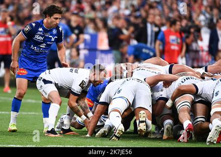 ©Alexandre Dimou/ALEXPRESS/MAXPPP - 24/06/2022 / Frankreich / Saint Denis / Sport / Rugby / Stade de France / Finale 1/2 Top 14 / Montpellier - Bordeaux / Benoit PAILLAUGUE von Montpellier - TOP 14 Rugby Finale zwischen Castres und Montpellier im Stade de de France in Saint Denis, Frankreich, 24. Juni 2022. Stockfoto