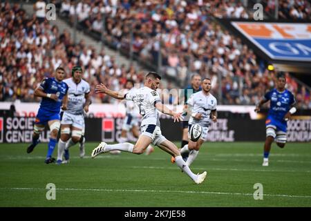 ©Alexandre Dimou/ALEXPRESS/MAXPPP - 24/06/2022 / Frankreich / Saint Denis / Sport / Rugby / Stade de France / Finale 1/2 Top 14 / Montpellier - Bordeaux / Anthony BOUTHIER von Montpellier - TOP 14 Rugby Finale zwischen Castres und Montpellier im Stade de France in Saint Denis, Frankreich, 24. Juni 2022. Stockfoto