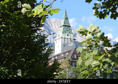 ©Pierre Teyssot/MAXPPP ; G7 Summit Deutschland 2022 . Elmau, KrÃ¼n, Deutschland am 26. Juni 2022. Schloss Elmau, wo der Gipfel bis zum 28.. Juni stattfinden wird. â© Pierre Teyssot/Maxppp Stockfoto