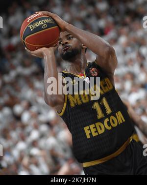 ©Mourad ALLILI/MAXPPP - 25/06/2022 Monaco s Alpha Diallo während der französischen Meisterschaft, des Betclic Elite Basketball-Spiels, des Final Match 5 zwischen LDLC ASVEL und AS Monaco Basket am 25. Juni 2022 im Astroballe in Villeurbanne, Frankreich Stockfoto