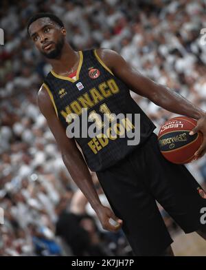 ©Mourad ALLILI/MAXPPP - 25/06/2022 Monaco s Alpha Diallo während der französischen Meisterschaft, des Betclic Elite Basketball-Spiels, des Final Match 5 zwischen LDLC ASVEL und AS Monaco Basket am 25. Juni 2022 im Astroballe in Villeurbanne, Frankreich Stockfoto