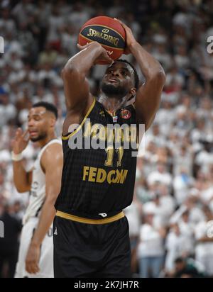 ©Mourad ALLILI/MAXPPP - 25/06/2022 Monaco s Alpha Diallo während der französischen Meisterschaft, des Betclic Elite Basketball-Spiels, des Final Match 5 zwischen LDLC ASVEL und AS Monaco Basket am 25. Juni 2022 im Astroballe in Villeurbanne, Frankreich Stockfoto