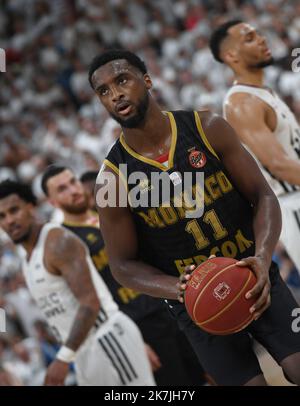 ©Mourad ALLILI/MAXPPP - 25/06/2022 Monaco s Alpha Diallo während der französischen Meisterschaft, des Betclic Elite Basketball-Spiels, des Final Match 5 zwischen LDLC ASVEL und AS Monaco Basket am 25. Juni 2022 im Astroballe in Villeurbanne, Frankreich Stockfoto