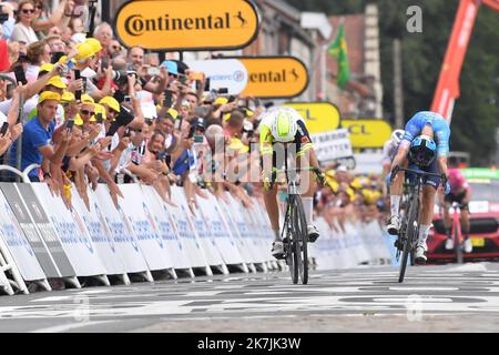 ©PHOTOPQR/VOIX DU NORD/PASCAL BONNIERE ; 06/07/2022 ; Lille , le 6 juillet 2022 Sport , Cyclisme , Tour de France , etape Lille - Aremberg .PHOTO PASCAL BONNIERE / LA VOIX DU Nord - die Ausgabe 109. des Radrennens der Tour de France findet vom 01. Bis 24. Juli 2022 statt - - Stockfoto