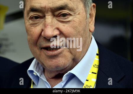 ©PHOTOPQR/L'EST REPUBLICAIN/ALEXANDRE MARCHI ; BINCHE ; 07/07/2022 ; SPORT - CYCLISME - TOUR DE FRANCE 2022 - 109 EME EDITION - TDF - 6 EME ETAPE - BINCHE - LONGWY - ABFAHRT. Binche (Belgique) 7 juillet 2022. Eddy MERCKX. FOTO Alexandre MARCHI. - Die Ausgabe 109. des Radrennens der Tour de France findet vom 01. Bis 24. Juli 2022 statt - - Stockfoto