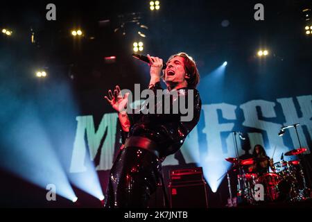 ©Simon Becker / Le Pictorium/MAXPPP - Montreux 12/07/2022 Simon Becker / Le Pictorium - 12/7/2022 - Suisse / Lac Leman / Montreux - Le groupe de Rock italien Maneskin en concert au Montreux Jazz Festival le 12 juillet 2022. / 12/7/2022 - Schweiz / Genfersee / Montreux - die italienische Rockband Maneskin tritt am 12. Juli 2022 live beim Montreux Jazz Festival auf Stockfoto