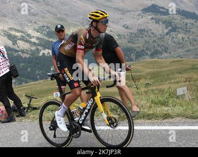 ©Laurent Lairys/MAXPPP - Christophe Laporte von Jumbo-Visma während der Tour de France 2022, Radrennen Etappe 11, Albertville - Col du Granon Serre Chevalier (152 km) am 13,2022. Juli in Serre Chevalier, Frankreich - Foto Laurent Lairys / MAXPPP Stockfoto