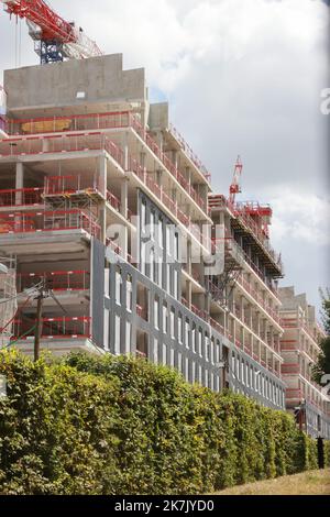 ©PHOTOPQR/LE PARISIEN/Ph Lavieille ; SAINT OUEN ; 01/08/2022 ; Illustration du chantier du Village des athlètes pour les Jeux Olympiques de 2024 implanté sur les communes de Saint Ouen et St Denis. - Saint Ouen, Frankreich, august 1. 2022, Standort des Athleten-Dorfes für die Olympischen Spiele 2024 in den Gemeinden Saint Ouen und St Denis. Stockfoto