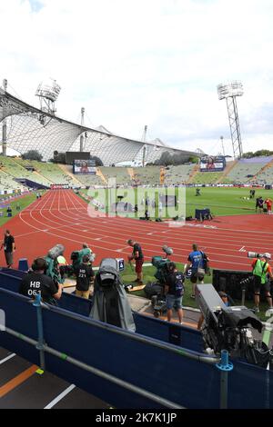 ©PHOTOPQR/L'ALSACE/Jean-Marc LOOS ; München ; 15/08/2022 ; L'Olympia Stadion lors des championnats d'Europe d'athlétisme à Munich le 15 août 2022. Leichtathletik-Europameisterschaften 2022 am 15. August 2022 in München, Deutschland Stockfoto