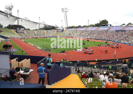 ©PHOTOPQR/L'ALSACE/Jean-Marc LOOS ; München ; 15/08/2022 ; L'Olympia Stadion lors des championnats d'Europe d'athlétisme à Munich le 15 août 2022. Leichtathletik-Europameisterschaften 2022 am 15. August 2022 in München, Deutschland Stockfoto