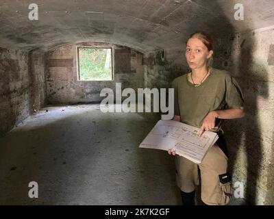 â©Bastien Munch/Radio France/Maxppp - Bastien Munch / Radio France / Maxppp, Natzwiller 19/08/2022 Depuis le dÃ©but du mois d'aoÃ»t, un chantier de fouilles est en cours dans la carriÃ¨re du Camp de concentration du Struthof, Ã Natzwiller, dans le Bas-Rhin. Des Ã©tudiants en archÃ©ologie tentent de prÃ©ciser les conditions du travail forcÃ© des anciens dÃ©portÃ©s. Natzwiller, Frankreich, august 19. 2022 seit Anfang August ist im Steinbruch des Konzentrationslagers Struthof in Natzwiller im Bas-Rhin eine Ausgrabungsstätte im Gange. Archäologiestudenten versuchen, das Condit zu klären Stockfoto