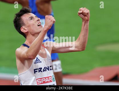 ©PHOTOPQR/L'ALSACE/Jean-Marc LOOS ; München ; 21/08/2022 ; Yann Schrub (FRA) sur10000 m lors des championnats d'Europe d'athlétisme à Munich le 21 août 2022. Stockfoto