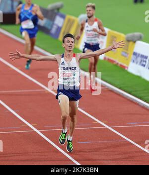 ©PHOTOPQR/L'ALSACE/Jean-Marc LOOS ; München ; 21/08/2022 ; Yann Schrub (FRA) sur10000 m lors des championnats d'Europe d'athlétisme à Munich le 21 août 2022. Stockfoto