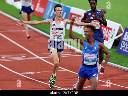 ©PHOTOPQR/L'ALSACE/Jean-Marc LOOS ; München ; 21/08/2022 ; Yann Schrub (FRA) sur10000 m lors des championnats d'Europe d'athlétisme à Munich le 21 août 2022. Stockfoto