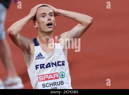 ©PHOTOPQR/L'ALSACE/Jean-Marc LOOS ; München ; 21/08/2022 ; Yann Schrub (FRA) sur10000 m lors des championnats d'Europe d'athlétisme à Munich le 21 août 2022. Stockfoto