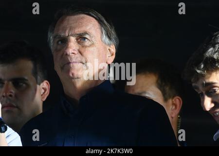 ©PHOTOPQR/OUEST FRANCE/Franck Dubray ; Belo Horizonte ; 24/08/2022 ; Reportage au Brésil avant les élections présidentielles qui auront lieu en Octobre. Meeting du président Jair Bolsonaro dans la ville de Belo Horizonte?(Foto Franck Dubray) - Belo Horizonte, Brasilien, august 24. 2022 Treffen von Jair-Bolsonaro, das sich für die Präsidentschaftswahlen im oktober stellt Stockfoto