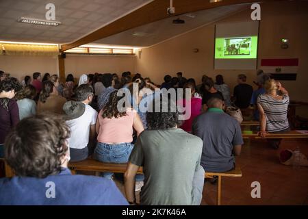 ©PHOTOPQR/JOURNAL SAONE et LOIRE/Ketty BEYONDAS ; Taizé ; 26/08/2022 ; Communauté de Taizé. Religion. Religionen. Catholique. Frère. Croyance. Taize, Frankreich, august 26. 2022 Präsident der Europäischen Kommission besucht die Religionsgemeinschaft von Taizé Stockfoto