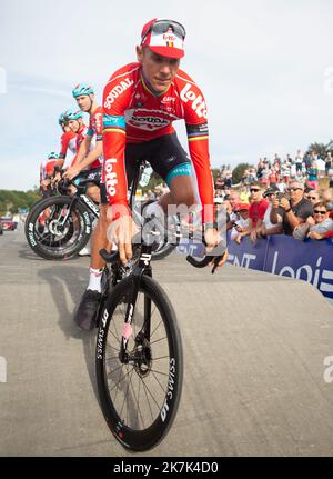 ©Laurent Lairys/MAXPPP - Philippe Gilbert vom Team Lotto - Soudal während des Bretagne Classic Ouest-France, Grand Prix de Plouay Radrennen am 28. August 2022 in Plouay, Frankreich - Foto Laurent Lairys / MAXPPP Stockfoto