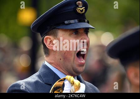 ©PHOTOPQR/L'EST REPUBLICAIN/ALEXANDRE MARCHI ; LONDRES ; 19/09/2022 ; SOCIETE - ROYAUTE - MONARCHIE BRITANNIQUE - FUNERAILLES D'EAT DE SA MAJESTE LA REINE ELISABETH II D'ANGLETERRE - DIE STAATLICHE BEERDIGUNG IHRER MAJESTÄT KÖNIGIN ELIZABETH II Londres 19 Septembre 2022. Le défilé militaire lors des funérailles d'Etat de sa majesté la reine Elisabeth II. FOTO Alexandre MARCHI. - Staatsbegräbnis von Königin Elizabeth II. 19. September 2022 London, Vereinigtes Königreich Stockfoto