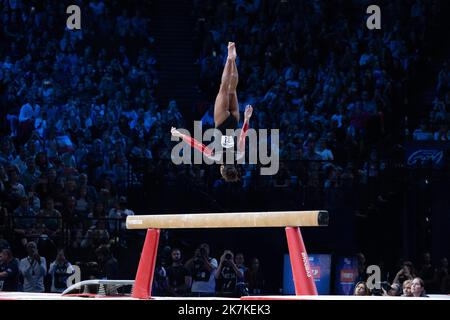 Mylene Deroche/IP3 - die Französin Melie De Jesus Dos Santos nimmt am Finale des Kunstturniers der Frauen beim internationalen Turnieren in Frankreich 23. in der Accor Arena Teil. In Paris, Frankreich, am 25. september 2022. Stockfoto