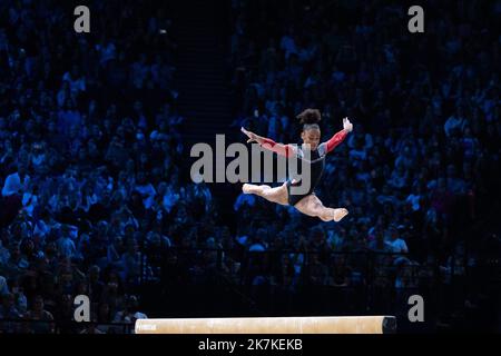 Mylene Deroche/IP3 - die Französin Melie De Jesus Dos Santos nimmt am Finale des Kunstturniers der Frauen beim internationalen Turnieren in Frankreich 23. in der Accor Arena Teil. In Paris, Frankreich, am 25. september 2022. Stockfoto