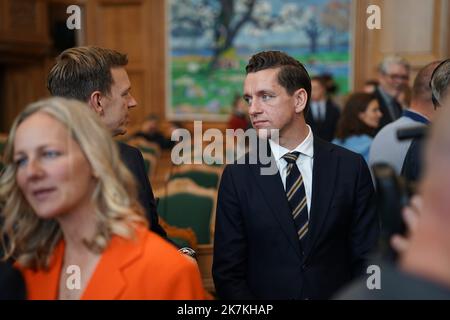 ©Thibault Savary / Le Pictorium/MAXPPP - Kopenhagen 04/10/2022 Thibault Savary / Le Pictorium - 4/10/2022 - Danemark / Kopenhagen - Kaare Dybvad Bek Ministre Danois de l'Immigration et de l'Integration. / 4/10/2022 - Dänemark / Kopenhagen - Kaare Dybvad Bek Dänischer Minister für Einwanderung und Integration. Stockfoto