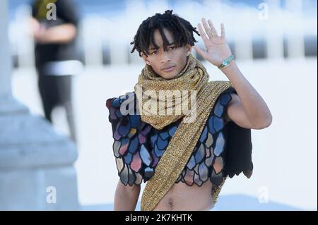 ©Agence Franck Castel/MAXPPP - 04/10/2022 Jaden Smith, Louis Vuitton Outside Arrivals Paris Fashion Week Damenmode Frühjahr Sommer 2023 Stockfoto