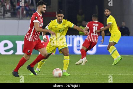 ©PHOTOPQR/OUEST FRANCE/Jérôme Fouquet ; FRIBOURG ; 06/10/2022 ; Fußball. Europa Ligue. Fribourg / FC Nantes. Ludovic Blas . Foto: Jérôme Fouquet/Ouest-France. Stockfoto