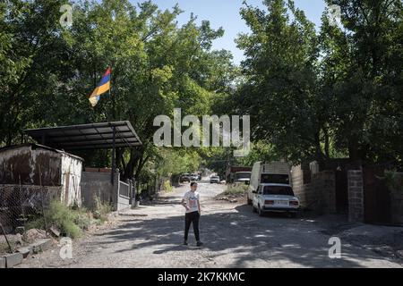 ©Chris Huby / Le Pictorium/MAXPPP - Vorotan 24/09/2022 Chris Huby / Le Pictorium - 24/9/2022 - armenie / syunik / Vorotan - Armenie / Village de Vorotan - Ambiente. / 24/9/2022 - Armenien / syunik / Vorotan - Armenien / Vorotan Village - Atmosphäre. Stockfoto