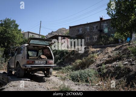 ©Chris Huby / Le Pictorium/MAXPPP - Vorotan 24/09/2022 Chris Huby / Le Pictorium - 24/9/2022 - armenie / syunik / Vorotan - Armenie / Village de Vorotan - Ambiente. / 24/9/2022 - Armenien / syunik / Vorotan - Armenien / Vorotan Village - Atmosphäre. Stockfoto