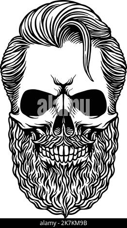 Hipster Skull Head Tattoo Silhouette Vektor Illustrationen für Ihre Arbeit Logo, Maskottchen Merchandise T-Shirt, Aufkleber und Label Designs, Poster Stock Vektor