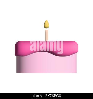 Schöne 3D Zeichnung eines realistischen Kuchen Stock Vektor