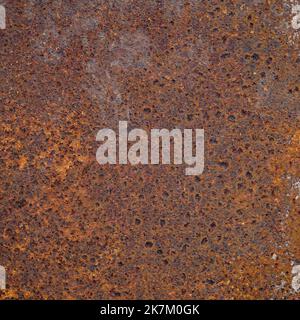 Textur aus altem rostigen Stahlblech für Hintergrund und Design Stockfoto